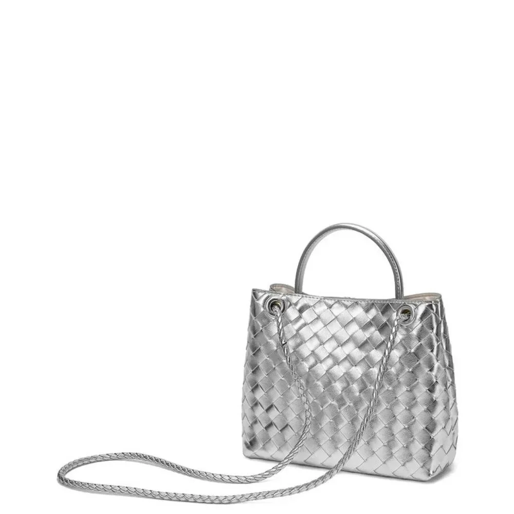 Tiffany & Fred Woven Leather Top Handle Shoulder Bag - Picture 2 of 6